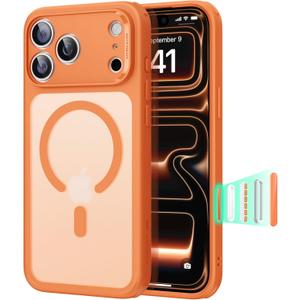ESR for iPhone 17 Pro Max Case, Camera Control, Compatible with MagSafe, Shockproof Military-Grade Protection, Magnetic Phone Case for iPhone 17 Pro Max, Classic Hybrid Case, Frosted Orange