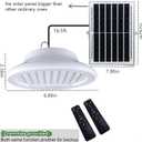 HULPPRE Solar Shed Light-Daytime or Night,96Leds Brighter White Solar Light Indoor&Outdoor with 2 Remotes,IP65 Barn/Chicken Coop/Workshop/Ceiling/Pendant Lamp for Patio,Garden,Yard,Gazebo