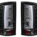 HECASA LED Tail Light Lamp Compatible with 2014-2018 GMC Sierra 1500 2500HD 3500HD Pickup LED Tube Bar Stop Lights LH & RH W/Harness Clear Lens Black Housing Pair Rear Brake Lamps
