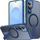 EMMTIPU Galaxy S25+ Plus Case with Stand, Compatible with MagSafe Wireless Charging, [Military Drop Protection] Non-Slip Shockproof Magnetic Phone Case Cover for Samsung Galaxy S25 Plus (Blue)