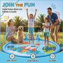 Peradix 3-in-1 Splash Pad for Kids, 67" Sprinkler Play Mat with 6 Rings – Toddler Summer Toys for Boys Girls & Family, Baby Splash Pad for Outside Backyard Garden Lawn Water Game