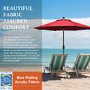EliteShade USA 10-Year-Non-Fading 9Ft Market Patio Umbrella, UPF 50+ UV Protection Performance Sun Umbrella, Heavy Duty Commercial Grade Outdoor Table Umbrella with Crank & Tilt, Windproof Vented Top for Garden, Pool, Deck and Outdoor Playsets, Logo Red