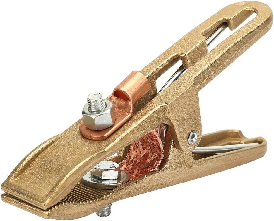 260/500A Welding Ground Clamp, Brass A-Shape Ground Welder Ground Clamp Welder Earth Ground Cable Copper Grip Clip Clamp for Welding Machine(500A)