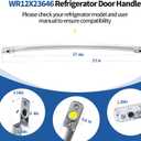 33" WR12X23646 Freezer Door Handle for GE Refrigerator, Stainless Steel Replacement Handle, Fits Specific GE/Hotpoint/Cafe Bottom-Mount Refrigerators