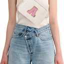 2 x Uygafly Birthday Christmas Gifts for 5 6 7 8 9 10 11 12 13 14 15 16 Year Old Girl,Initials Fanny Pack Crossbody Bag for Girls Kids,Stocking Stuffers Trendy Cute Purse Stuff - A,Cream