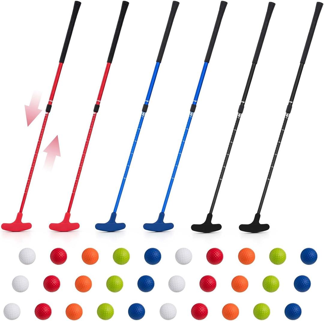 Lenwen Golf Putter for Men Women Adjustable Length Two Way Putter Right or Left Handed Golfers Mini Golf Club with Practice Balls for Adults
