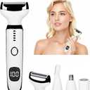 Electric Razors LED Display for Women Men, 2025 Wet/Dry Ladycsdc Shaver,4 in 1 Cordless Hair Remover with IPX7 Waterproof,Smooth & Silky HTYSFTb Electric Grooming Set (Pink & White)