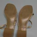 Ankis Black Nude White Strappy Heels Women 1 Inch Low Chunky Block Heel Heeled Sandals Square Open Toe Slip On Slides Mules, Size 11