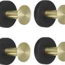 Hiendure Towel Hook Gold Black Robe Hook 4pcs - Wall Mounted Bathroom Towel Hook Clothes Coat Hook for Living Room Kitchen Heavy Duty Door Hanger Stainless Steel