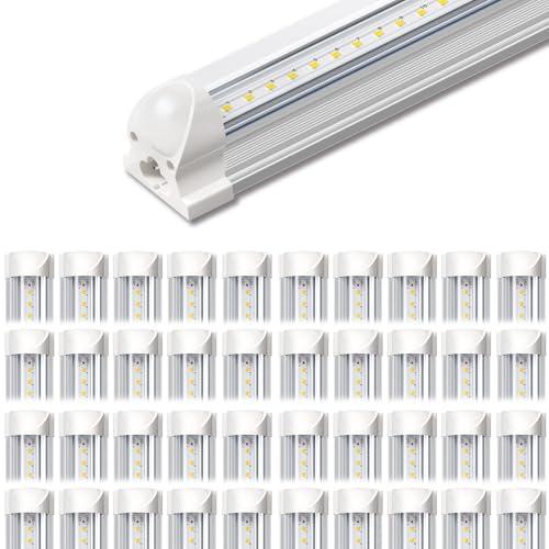 SHINESTAR 4FT LED Shop Lights, 40W 5000LM 5000K Daylight T8 Integrated LED Light Fixture, Linkable Utility Shop Lights for Garage, Workshop, Workbench and Basement, Plug and Play, 40 Pack