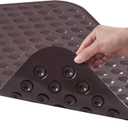 Yanzifly Bathtub Mat Non Slip Bath Mat for Tub Silicone Soft Bath Tub Mat Non Slip Shower Mats, Suction Cups Bath Tub Anti Slip Matt for Family Use, Machine Washable- Brown (27" x 15.3" (Rectangular), 27x15.27"brown)