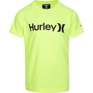 Hurley Boy's Graphic UPF 50+ Rash Guard Swim Shirt (Large, Volt Glow)