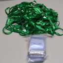 Marspark 50 Set Lanyard with ID Holder Sets Include Flat Lanyard with Retractable Badge Reel and Clear Vertical Card Name and Badge Holder for Offices ID Driver License(Green)