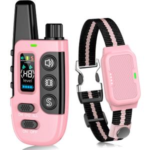 Shock Collar for Dogs, IP67 Waterproof Dog Training Collar with Remote Control, 3 Modes: Beep, Vibration, Safe Static, Rechargeable Adjustable for 15-110lbs Medium Large Dogs