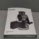 SUSTEAS Rotary Cheese Grater with Handle,Vegetable Slicer with 6 Interchangeable Blades, Reinforced Suction,Easy to Clean,Kitchen Shredder for Crushed Ice,Fruits and Nuts with Blade Storage Case,Black