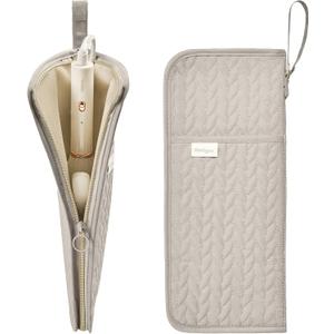 Hot Tools Organizer Heat Resistant Mat Case Hair Tools Holder Travel Bag Portable Hair Styling Tools Cover Pouch for Curling Iron,Flat Iron,Hair Straightener (Camel)