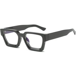 JOVAKIT Fashion Square Blue Light Glasses for Men Women Simple Designer Style Thick Frame Computer Eyeglasses Anti Eyestrain