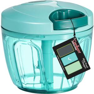 Cambom Manual Food Chopper Vegetable Cutter, Hand String Vegetable Chopper Onions Cutter for Vegetable Fruits Nuts BPA Free Food Safe Material, 650ml Blue