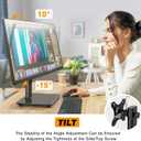Single Monitor Stand VESA Mount for 13-32 Inch Screens, Free-Standing Monitor Riser with Swivel Tilt Rotation Height Adjustable, Universal Desk Stand up to 44lbs, VESA 75x75, 100x100mm