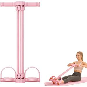 Pedal Resistance Bands with Handles, Upgrade 6-Tube Natural Rubber Foot Pedal Resistance Bands, Multifunction Fitness Bands for Abdomen Waist Arms Legs Training