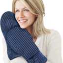 SuzziPad Heated Gloves for Discomfortable Hands, Warmers Glove to Soothing Fatigue, Hand Warmer for Men & Women, Microwave Moist Heating Pad, Heat Mittens Microwavable (Deep Blue)