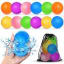 6Pcs Reusable Water Balloons, Pool Beach water Toys for Boys and Girls, Outdoor Summer Toys for Kids Ages 3-12