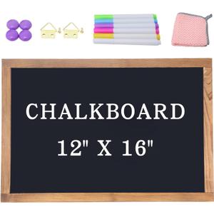 Magnetic Chalkboard for Wall Rustic Wood Framed Decorative Blackboard Sign Hanging Chalkboard for Home, Office, Restaurant 12" x 16"