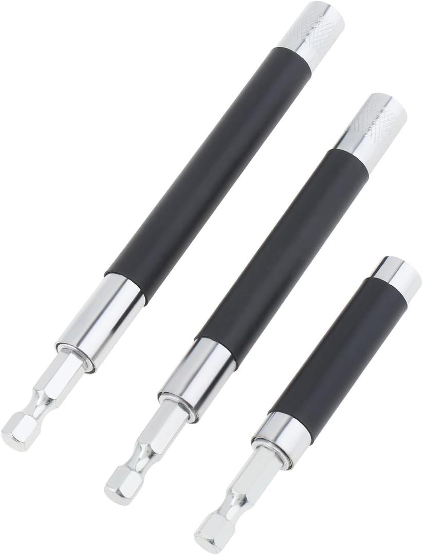 ChgImposs 3pcs/set Scalable Magnetic Screw Drive Guide Drill Bit Tip Holder, 3.15"/4.72"/5.51"(80/120/140mm) Screwdriver Bit Holder Extension Bar Adapter, Drill Bit Guide Rod Adapter