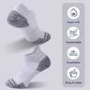 Mens Ankle Running Socks Cushioned Athletic Low Cut Short Socks for Men 5 Pack (9-12, White)