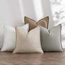 MIULEE Neutral Linen Pillow Covers Pack of 4 Decorative Natural Solid Throw Pillow Covers Soft Accent Boho Farmhouse Couch Pillowcases Modern Home Decors for Living Room Bed Sofa 18x18 Inch (18" x 18" (Pack of 4))