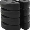 vidaXL Canopy Weights Set - 4 Black Concrete Weight Plates for Gazebo/Tent, Weather, 8.7" Diameter, Stackable, Easy Transport, Suitable for 1.2" Tube