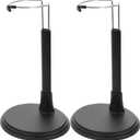 IMIKEYA Bear Doll Storage Shelves (2pcs), Plastic Toy Figures Stand for 16 Inch Dolls, Puppet, Woody, OMG Dolls, Stuffed Toys, Black (20x10cm)