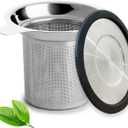 Tea Infuser, Extra Fine Mesh Tea Strainer with Silicone Lid, 304 Stainless Steel Tea Infusers for Loose Tea, Tea Steeper Basket Filter for Teapot, Mug, Cup