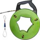 Electrical Fish Tape 1/6-Inch x 100-Foot Fish tape Wire Puller 100ft PET Diameter 3 Wires Twisted with Guide Spring Optimized Housing and Handle Wire Threader Wire Puller4.5mm*30m