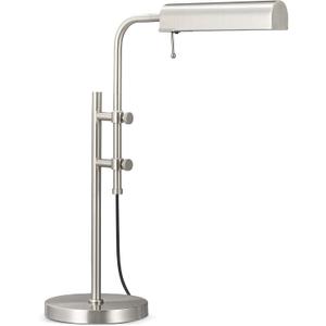 VONLUCE Rustic Desk Lamp, Adjustable Industrial Style Metal Table Lamp, 3 Color Temperatures LED Reading Lamp for Living Room Bedroom Office, Brushed Nickel