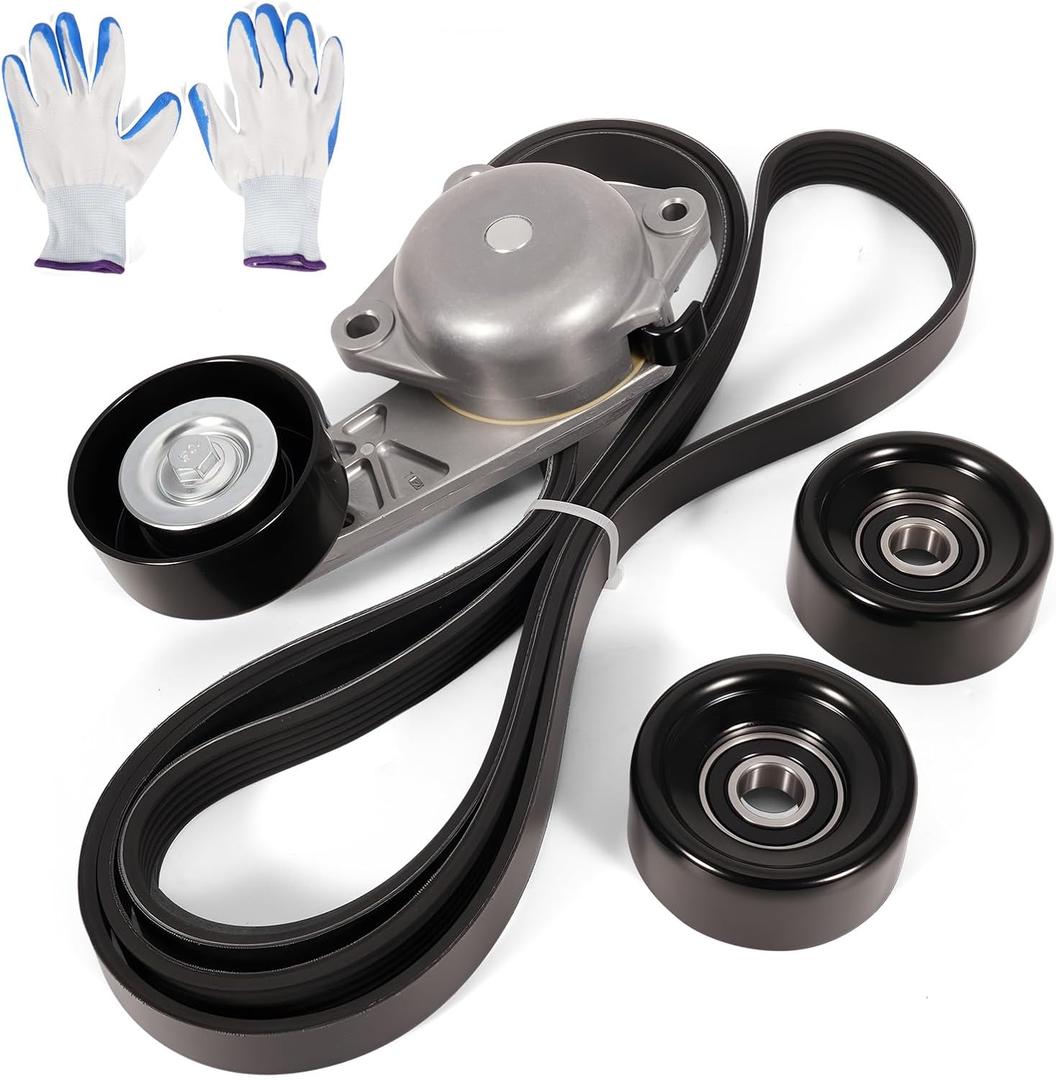 Dilomberc Serpentine Belt Tensioner Idler Pulley Component Kit Fit for Ford F250 F350 Super Duty 2011-2018, E350 E450 Super Duty 2017-2019, for Starcraft Bus Starlite 2017-2018, 6.2L