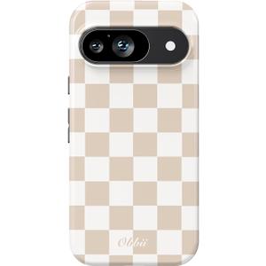 Compatible with Google Pixel 9/9 Pro Case, 2 in 1 Slim Heavy Duty Protection Hybrid Hard PC Soft Silicone Rugged Bumper Antiscratch Protective Case 6.3 inch (Checkerboard)