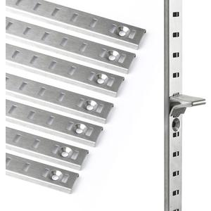 Bueyfolt 20 Sets 17 Inch Pilaster Shelf Brackets, Adjustable Mortise Mount Shelf Rails with 3 Pilaster Clips and Screws for Wall Shelving System
