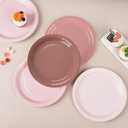 AimFun 24Pcs Dusty Pink Paper Plates Gradient Pink Party Plate 9 Inch Disposable Round Dinner Plates for Birthday Wedding Baby Bridal Shower Party Supplies Tableware Decor