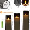 Kakoya Flickering Flameless Candles Battery Operated with Remote and 2/4/6/8 H Timer Plexiglass Led Pillar Candles Pack of 9 (D2.3 xH5.5 6.5" 7.5") with Realistic 3D Wick Candles for Home Decor(Grey)