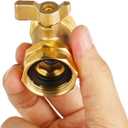 2 Pack Garden Hose Shut Off Valve - Extended Handle - 3/4" Heavy Duty Solid Brass Hose Connector Water Shut Off Valve Hose Shutoff Valve with 4 Pcs Hose Washers