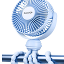 Gaiatop Mini Portable Stroller Fan, Battery Operated Small Clip on, Detachable 3 Speed Rechargeable, 360° Rotate Flexible Tripod Better Cooling for Car Seat Crib Treadmill Travel Blue