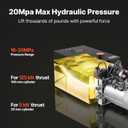 VEVOR12 Quart Hydraulic Power Unit, Double Acting Dump Trailer Pump, 3200 PSI Max Relief Pressure & 0.91 GPM Flow Rate, DC 12V Hydraulic Pump with Metal Reservoir for Dump Trailer Car Lifting