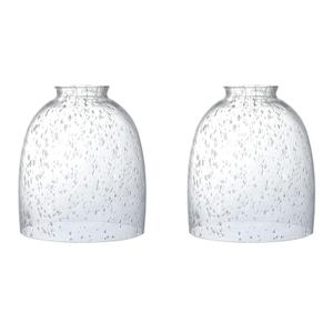 2 Pack Clear Seeded Glass Replacement Shades Covers for Ceiling Fan Light Fixtures Pendant Lighting Chandelier Vanity Light Kitchen Island Light, 2-1/8" Fitter, 5.47" High, 4.76" Diameter