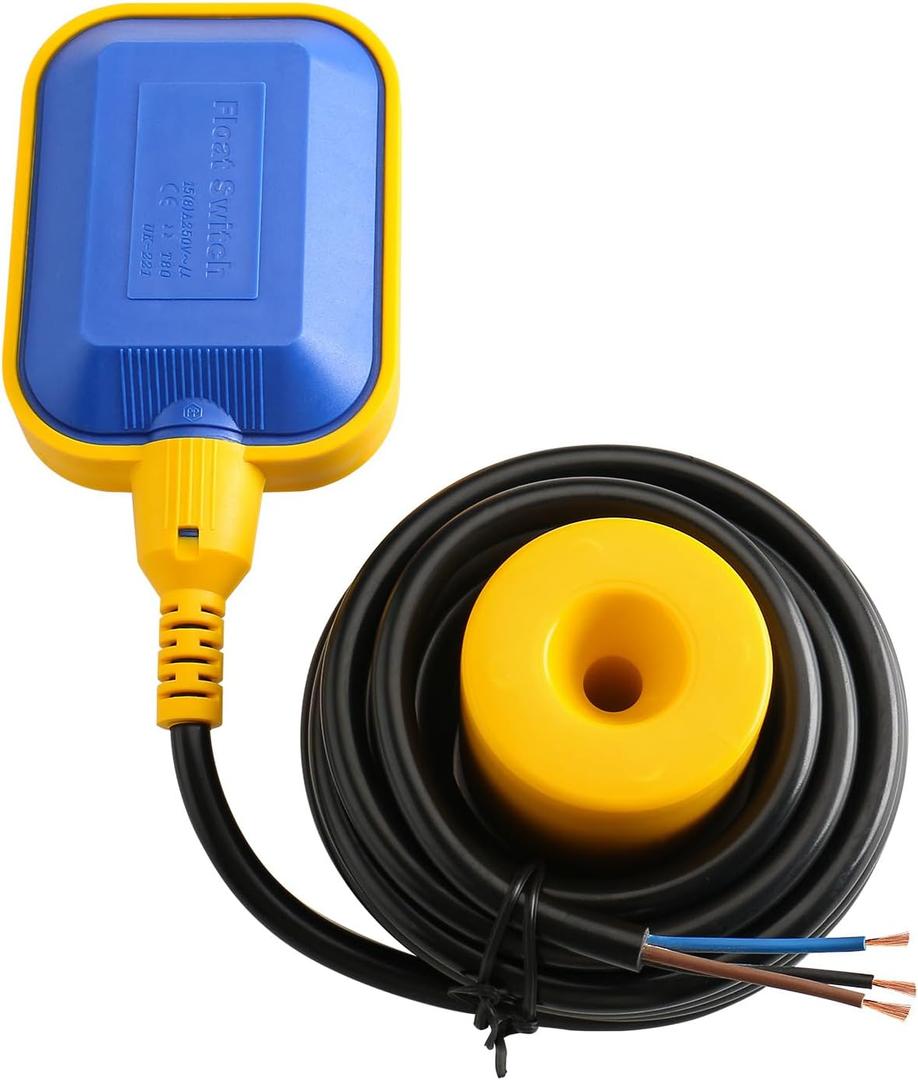 Baomain 4M 13ft Cable Float Switch, Water Level Controller, for Tank Pump, Water Tank or Sewage System On Auto Pilot, with Counterweight