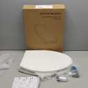 Hibbent Premium Elongated Toilet Seat with Cover(Oval) Quiet Close, One-Click to Quick Release, Easy Installation Never Loosen Hinge, Slow Close Toilet Seat and Cover, Easy Cleaning-White Color