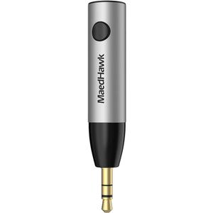 MaedHawk Aux to Bluetooth 5.0 Receiver Wireless Bluetooth Audio Adapter for Car Home Speaker 3.5mm Jack with Built-in Microphone for Hands Free Calls (Silver)