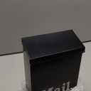 10 x 7 x 3 Inch Small Black Wall Mount Mailbox with Lock Key for Outside Apartment Porch Rust Proof Security Key Drop Box for Letters Newspapers Cards