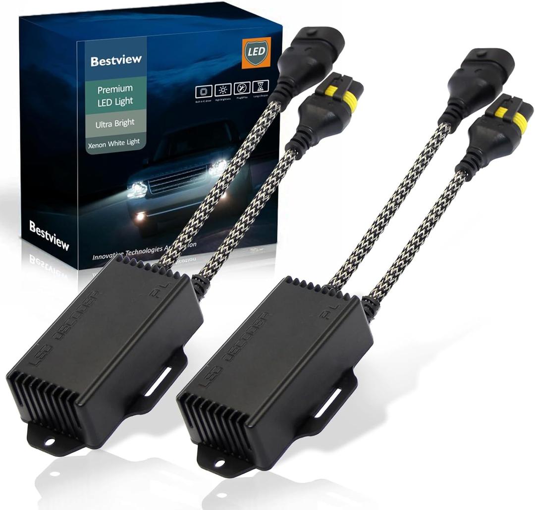 Bestview 9005 H10 LED light Canbus Decoder Kits Compatibility Anti Flickering Resistor Warning Canceler Pack of 2