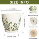 MPotTo 10 Inch Plant Pot - Ceramic Planter for Indoor Outdoor Flowers, Decorative Round Indoor Flower Pot with Drainage Hole and Saucer, Plant Lover Gifts, Garden Patio Home Office Decor, White